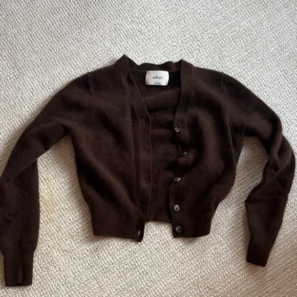 Wilfred Dark Brown Button-Up Cardigan - Picture 1 of 3